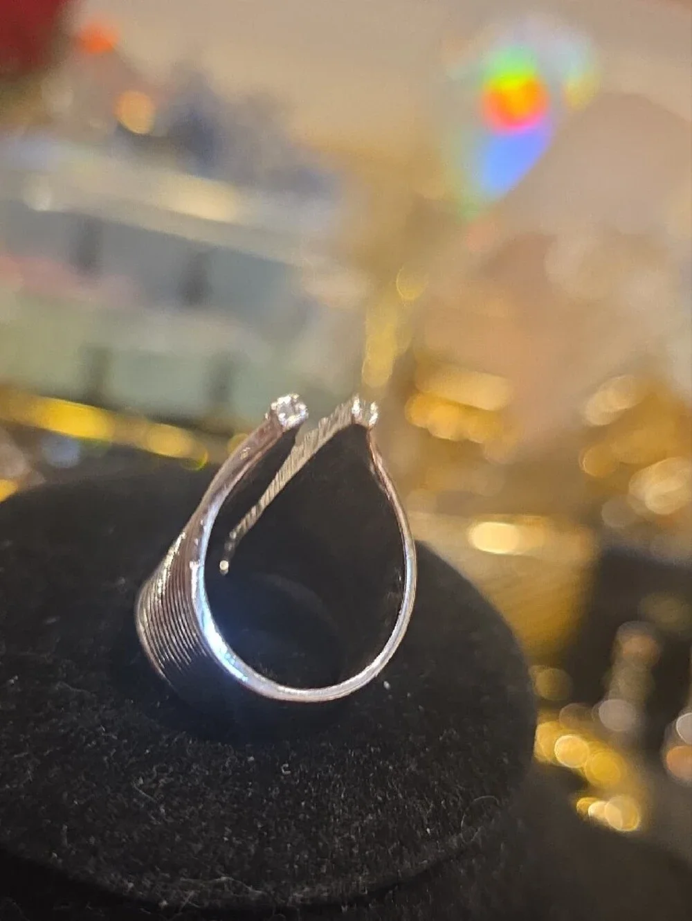 Silver Crystal Accent Smart Ring - Silver